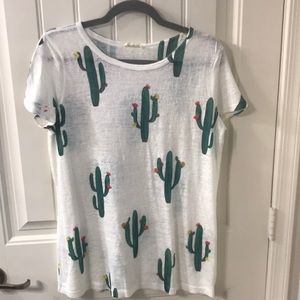 Cactus print sweater tee